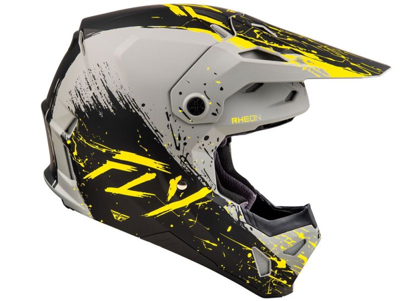 FLY Racing Formula CP Manic Crosshelm (grau / schwarz / gelb)