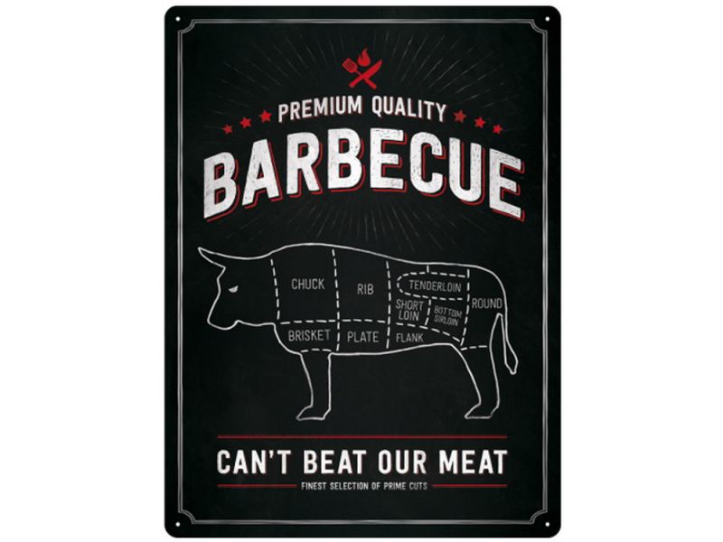 Nostalgic-Arts Sinal metálico Barbecue Bull (30x40cm)