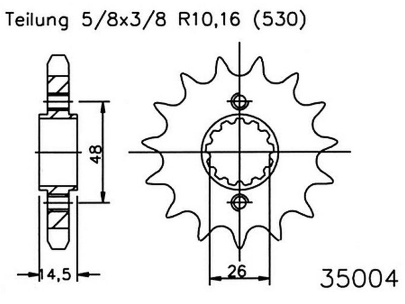 Esjot Pinhão 16 dentes (530 | 5/8x3/8 | 35004-16)