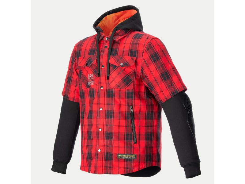 Alpinestars Motorradjacke MO.ST.EQ Tartan Shirt (Rot/Schwarz)