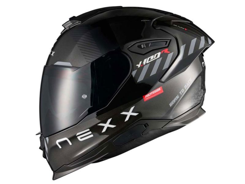 Nexx Y.100R Motorrad Integralhelm (schwarz / rot)