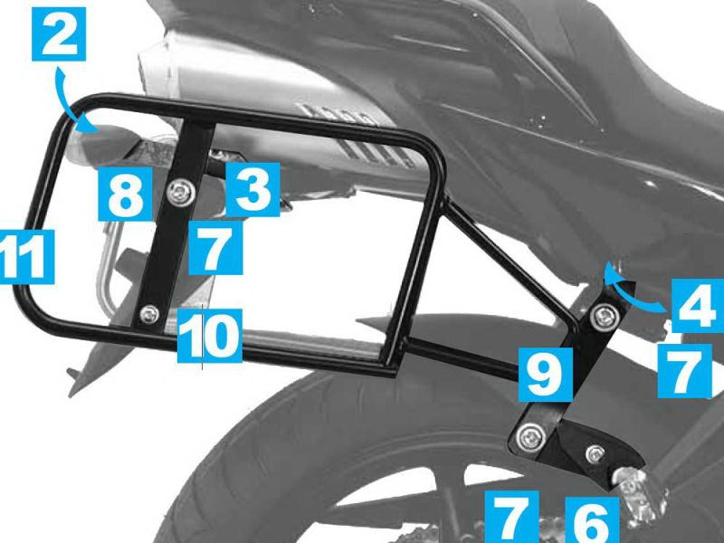 Hepco & Becker Porta-bandejas de trava Yamaha FZ 6 Fazer S2 (prata)