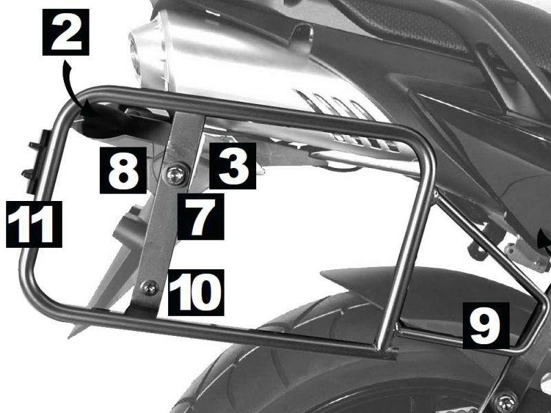 Hepco & Becker Porta-bandejas de trava Yamaha FZ 6 / Fazer (2007-2008 prata)