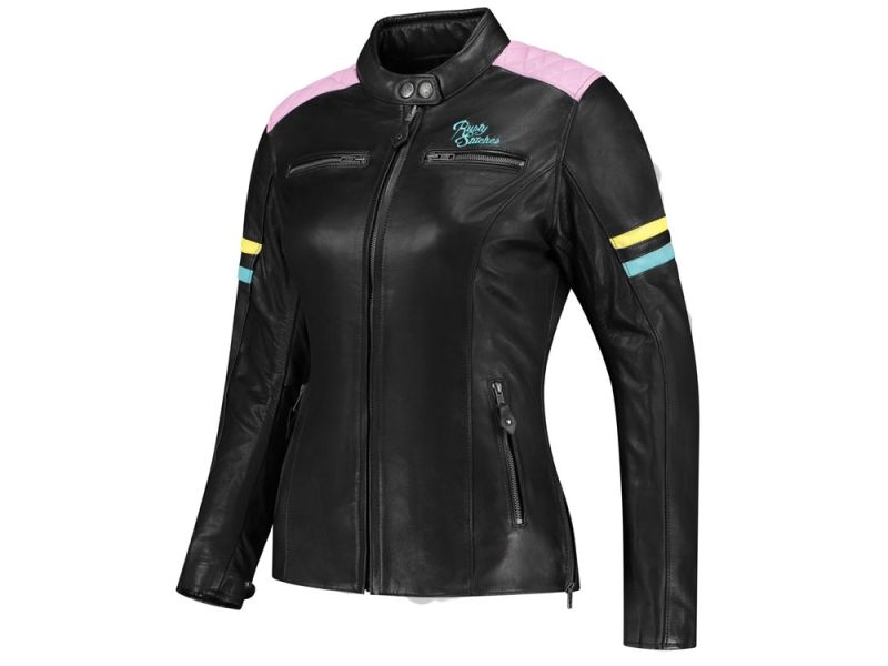Rusty Stitches Joyce V2 Motorradjacke Damen (schwarz / pastell)