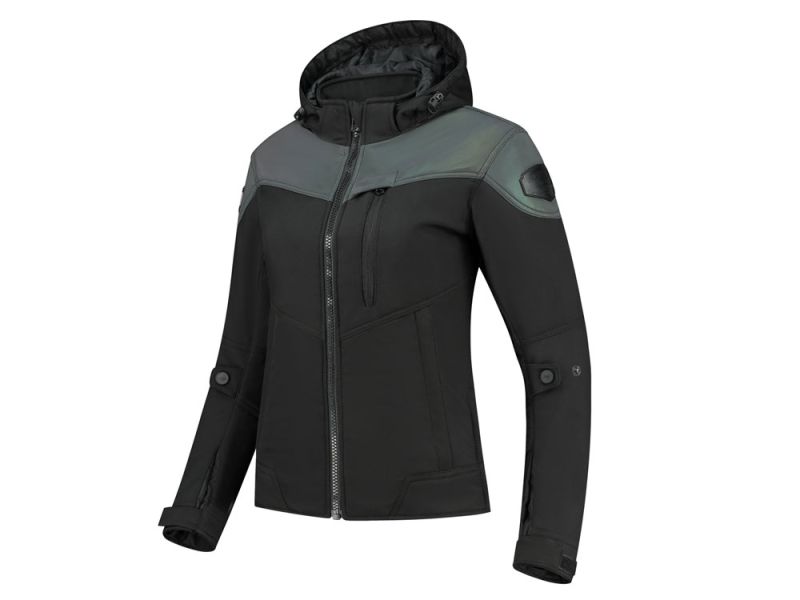 Rusty Stitches Ann Motorradjacke Damen (schwarz / öl)