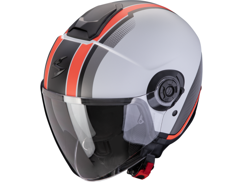 Scorpion EXO-CITY II Vel Jethelm mit Visier (Graumatt/Rot)