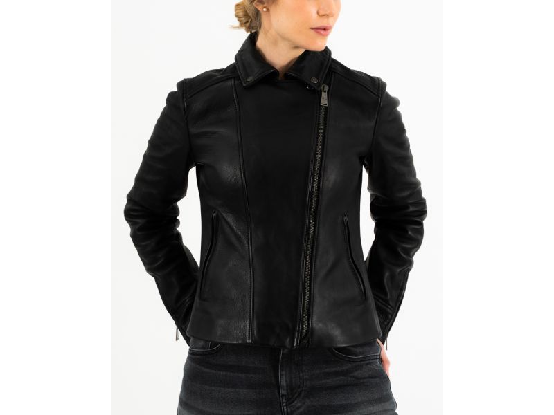 rokker Bonny Leather Motorcycle Jacket Ladies (preto)