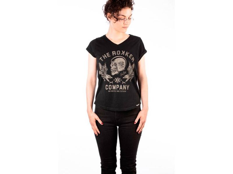rokker Eagle Black T-Shirt Ladies