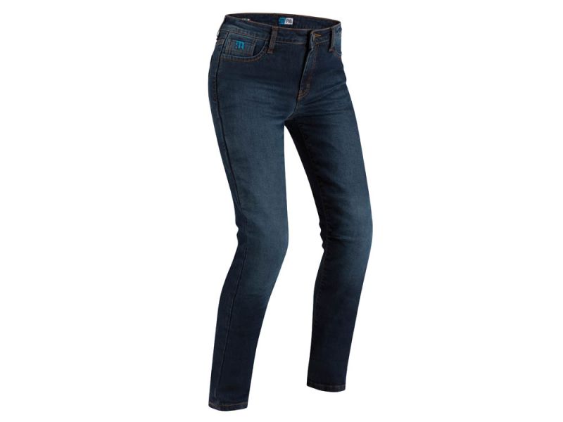 PMJ LEGD18 Caferacer motocicleta jeans senhoras (azul escuro)