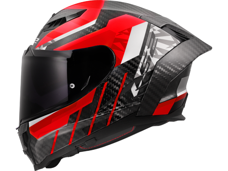 LS2 FF807 Dragon Trax Motorradhelm (Rot/Schwarz/Carbon)