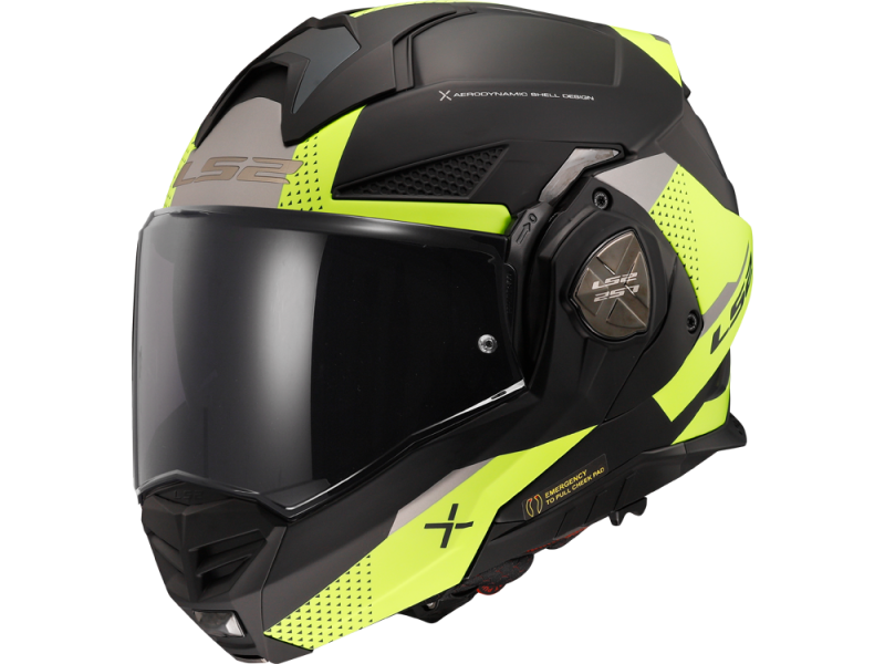 LS2 FF901 Advant X Oblivion Klapphelm (Schwarzmatt/Neongelb)