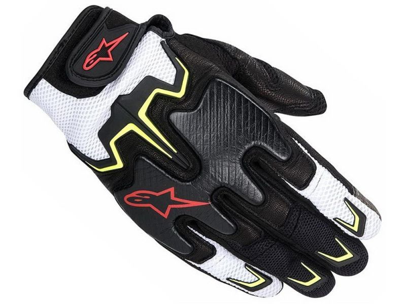 Alpinestars Luvas de motociclismo de combate (preto / amarelo / vermelho / branco)