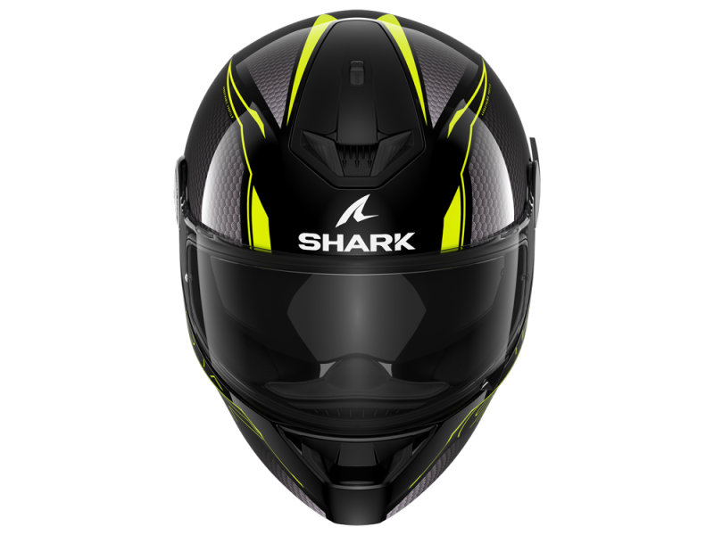 Shark D-Skwal 2 Cadium capacete facial completo (preto / cinzento / amarelo)