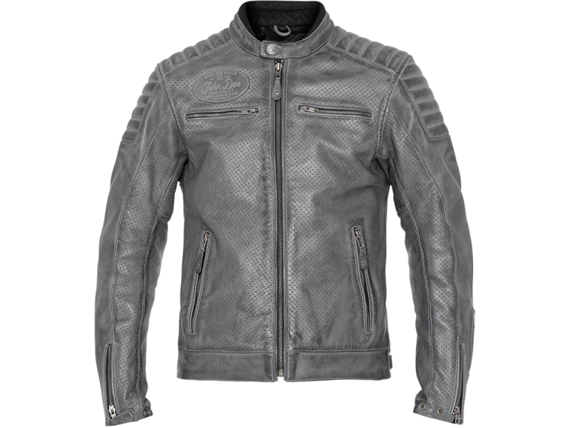 John Doe Storm Motorcycle Jacket Leather Men (cinzento escuro)