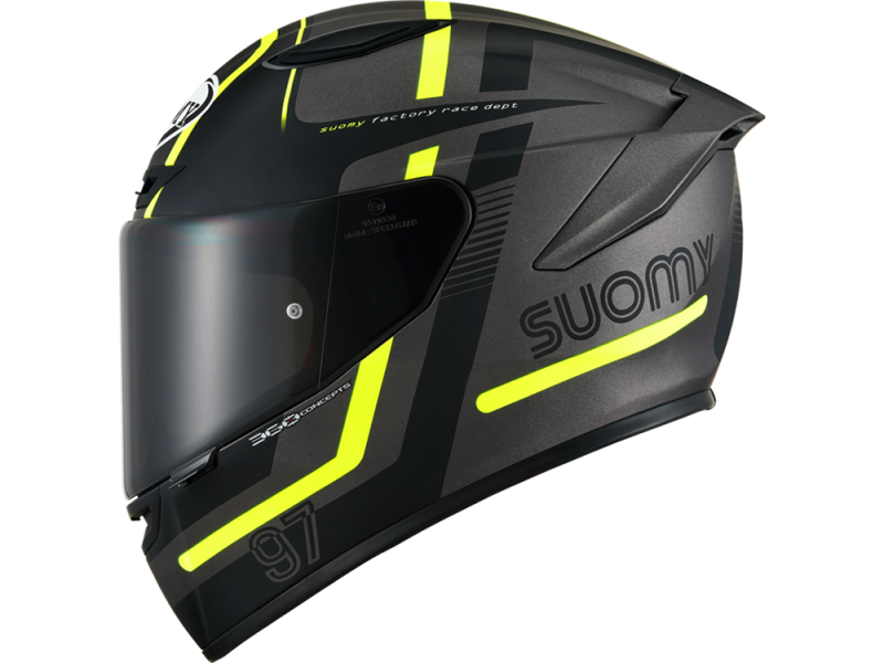 Suomy Track-1 Noventa e sete capacete facial completo (preto / amarelo)