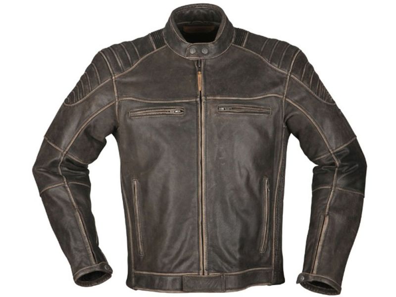 Modeka Vincent Aged Leather Motorcycle Jacket (castanho)