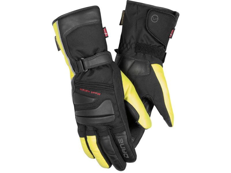 Luvas de motocicleta Dane Hoven 2 GTX (preto / amarelo néon)