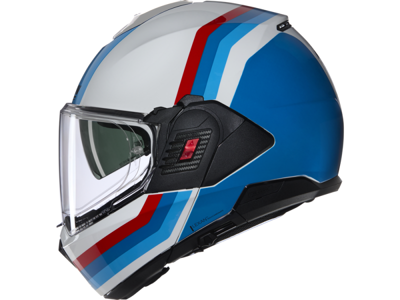 Nolan N120-1 N-Com Lineo 347 Motorradhelm (Weiß/Blau/Rot)