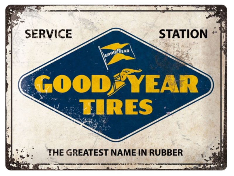 Nostalgic-Arts Logótipo Goodyear sinal metálico (30x40cm)