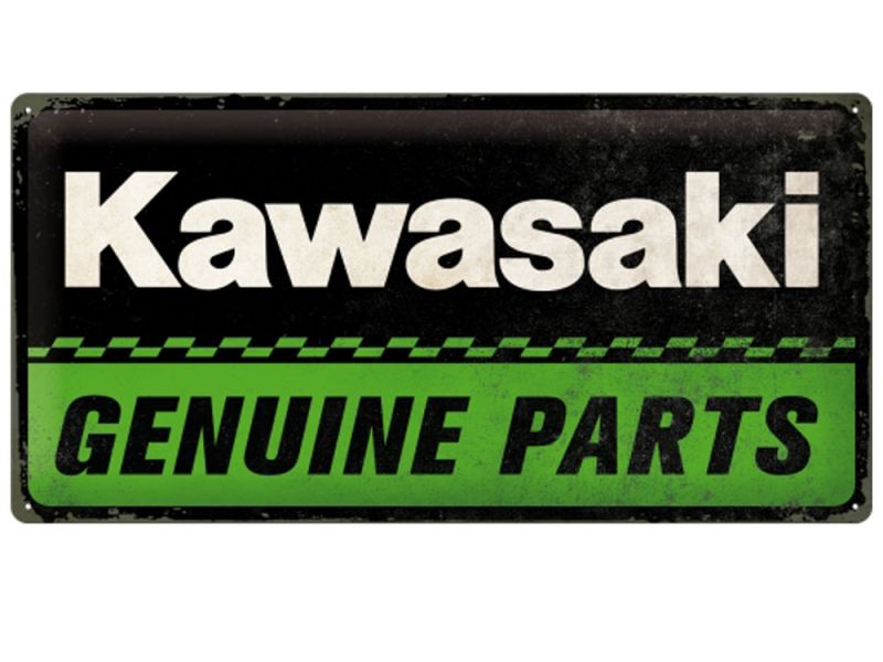Nostalgic-Arts Sinal metálico Kawasaki Genuine Parts (25x50cm)