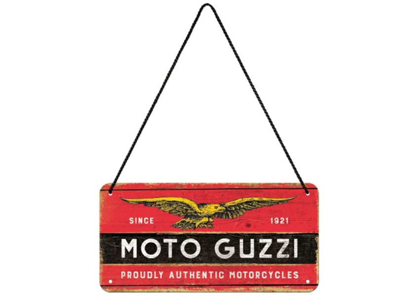 Nostalgic-Arts Sinal pendurado com o logotipo da Moto Guzzi (10x20cm)