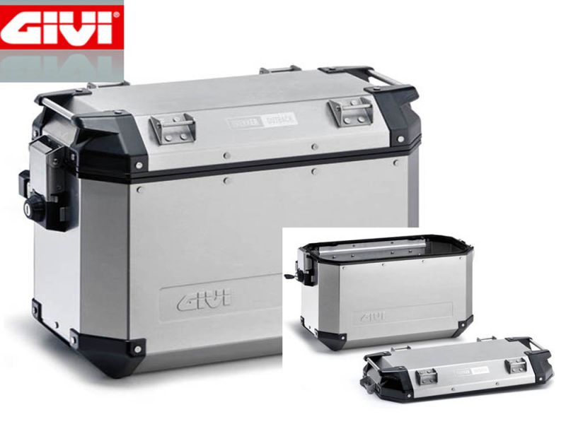 GIVI Trekker Outback OBK37AR Conjunto de Mala Lateral de Motocicleta OBK37AR Monokey CAM-SIDE (prata / direita)