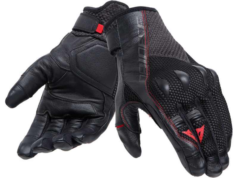 Dainese Karakum Ergo-Tek luvas de motocicleta homens (preto / vermelho)