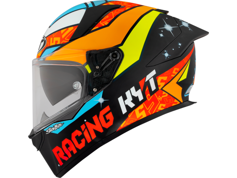 KYT R2R Max Masia 2022 Replica Integralhelm (Schwarzmatt/Orange/Blau)