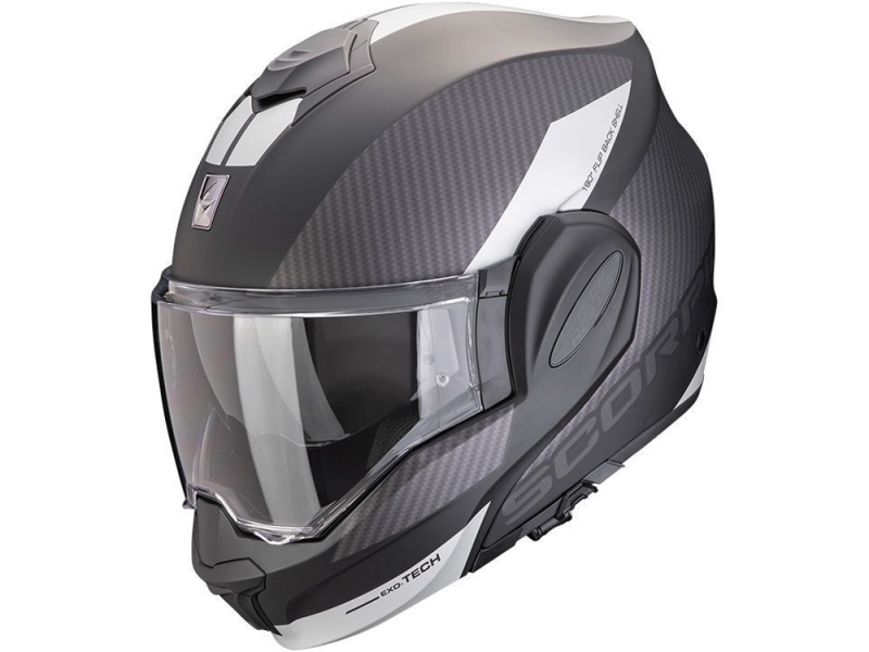 Scorpion EXO-TECH EVO Team Klapphelm (Schwarzmatt/Silber)