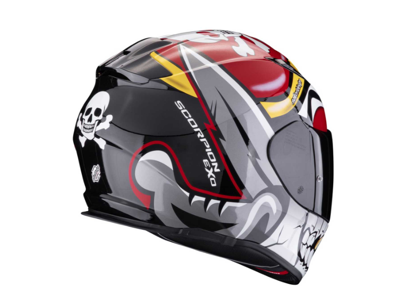 Scorpion EXO-491 Pirate Integralhelm (Rot/Weiß/Schwarz)