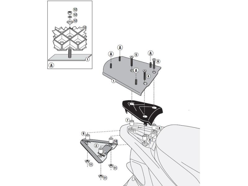 GIVI Porta-bagagens Monolock SR Piaggio FLY 50 / 125 (2012-)