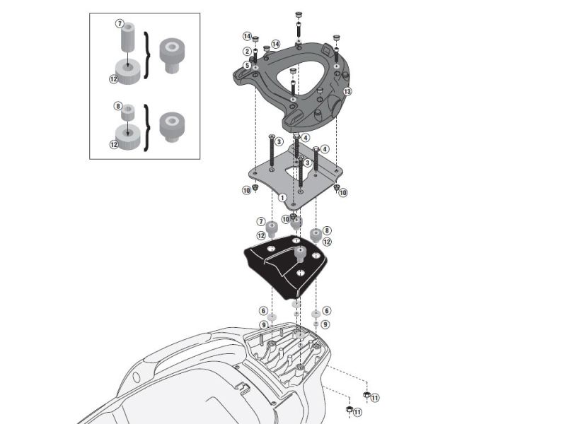 GIVI Porta-bagagens Monokey SR Piaggio MP3 500ie LT Sport / Business (2014-)