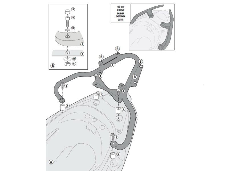 GIVI Bagageiro Monokey SR Kymco K-XCT 125i / 300i (2013-)