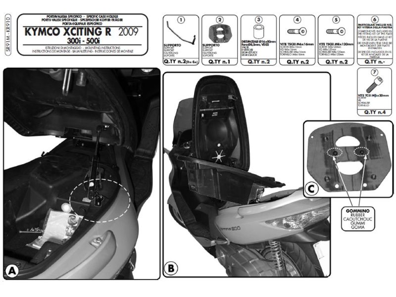 GIVI Porta-bagagens Monolock SR Kymco X-Citing 300i / 500i EVO (2010-)