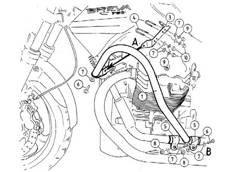 Hepco & Becker Crash bar Moto Guzzi Breva V 750 i.e. (cromado)