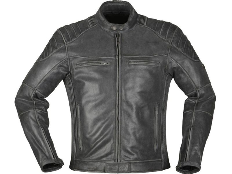 Modeka Vincent Aged Leather Motorcycle Jacket (preto)
