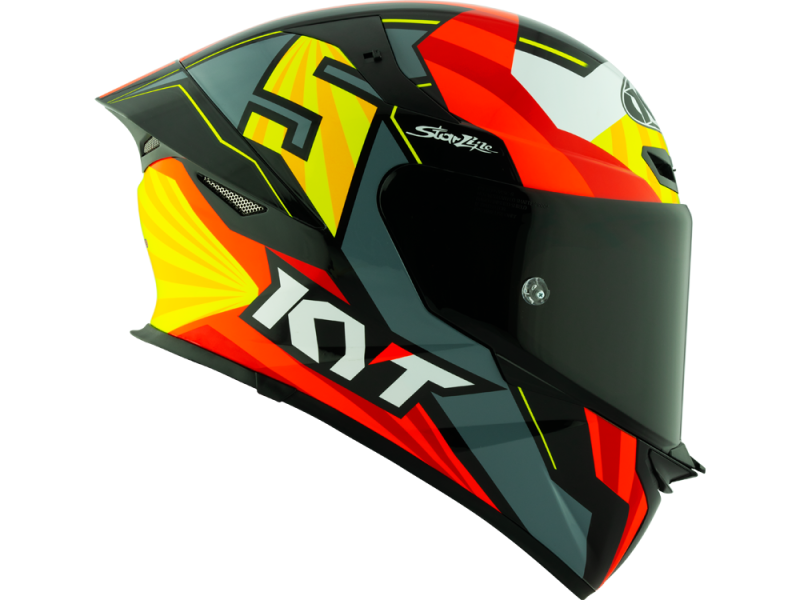KYT TT-REVO Integralhelm Flux E06 (Rot/Schwarz/Gelb/Grau)